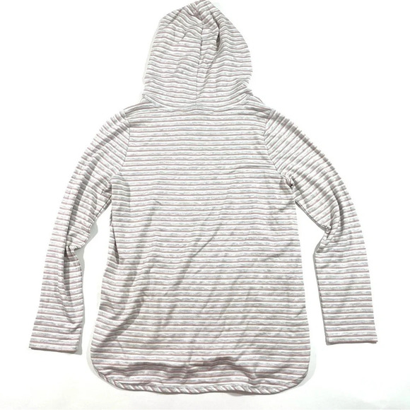 New Market & Spruce Milania French Terry Hooded Shirt Stripes - Picture 2 of 6
